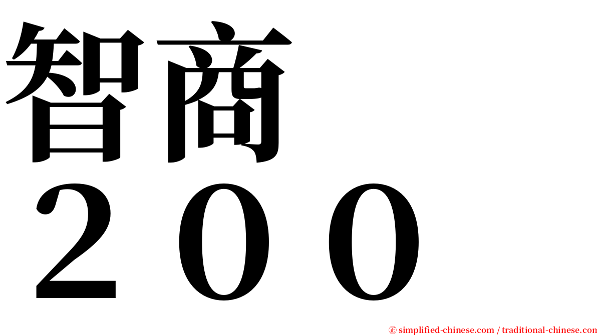 智商　　２００ serif font